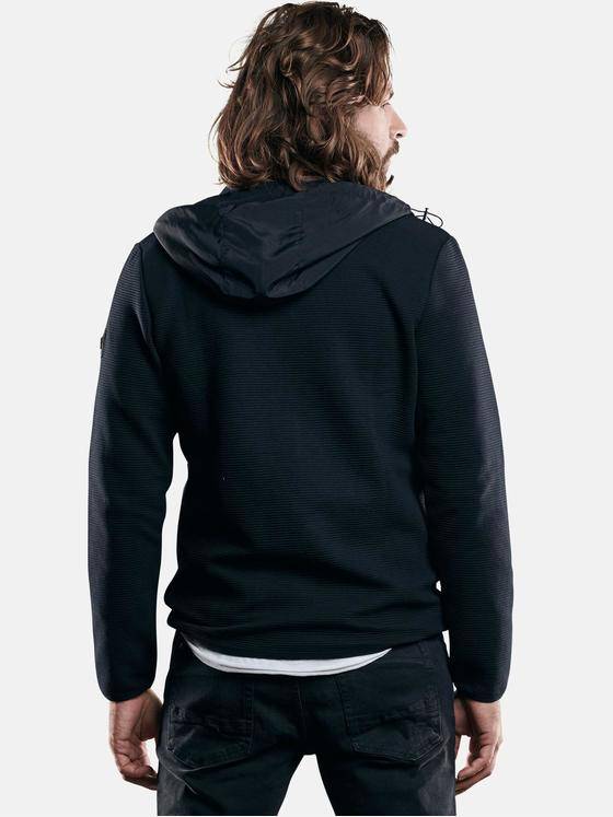 emilio adani Herren sportive Sweatjacke in enger Passform Schwarz 28825