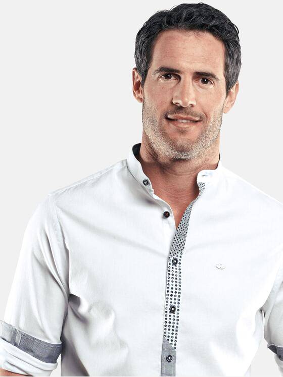 engbers Herren Hemd mit stylischer Knopfleiste Reinweiss 29376