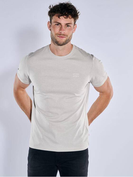 emilio adani Herren T-Shirt uni Beige 39166