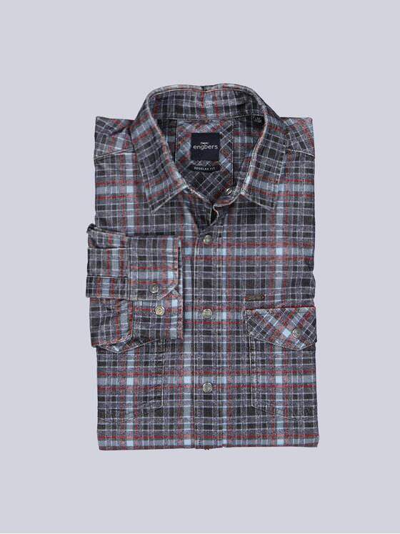 engbers Herren Langarm-Hemd gemustert Grau 39468