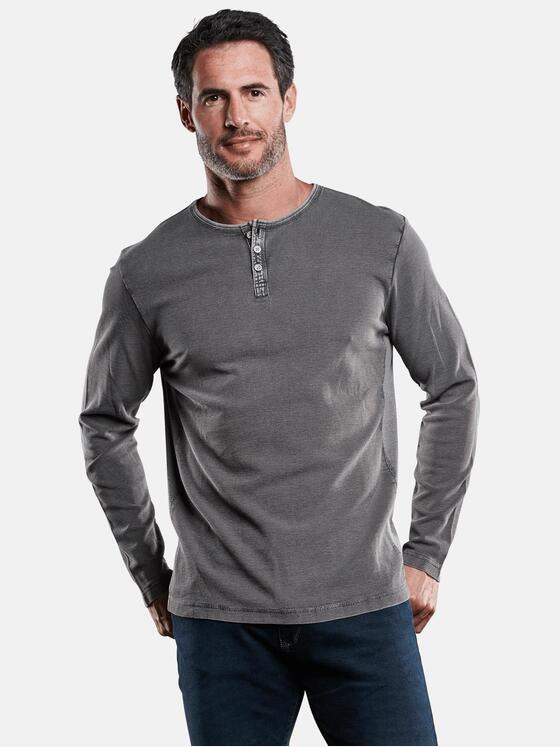 engbers Herren Henley Shirt Dunkelgrau 28910
