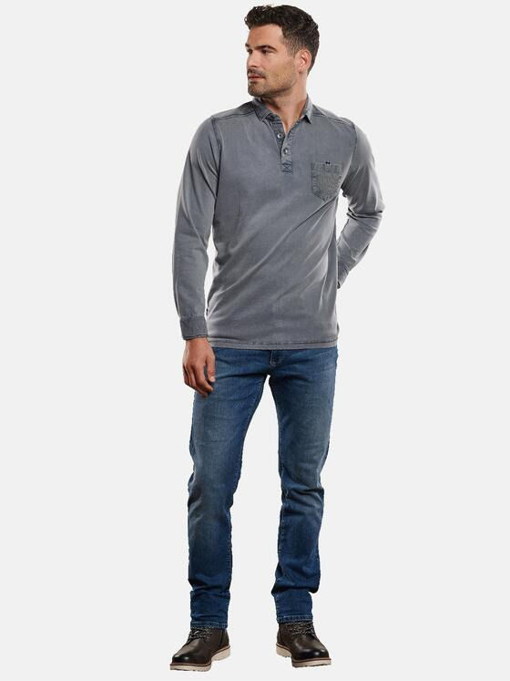 engbers Herren Langarmshirt Polokragen Silbergrau 32397