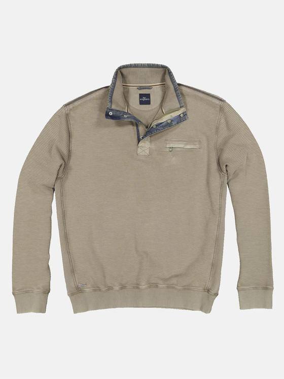 engbers Herren Sweatshirt mit Stehkragen Braunbeige 33759