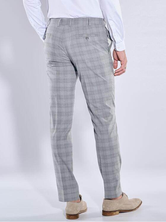 emilio adani Herren Anzug-Hose kariert Grau 38494