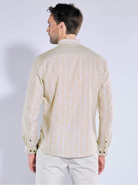 engbers Herren Langarm-Hemd aus Halbleinen Beige 38486