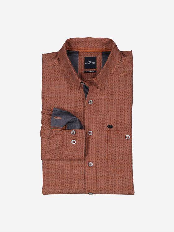 engbers Herren Langarm-Hemd strukturiert Orange 37635