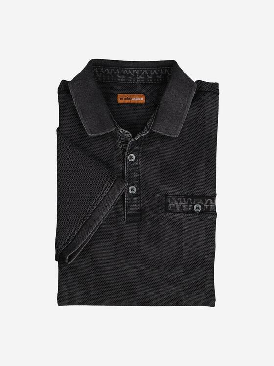 emilio adani Herren Polo-Shirt strukturiert Schwarz 37091