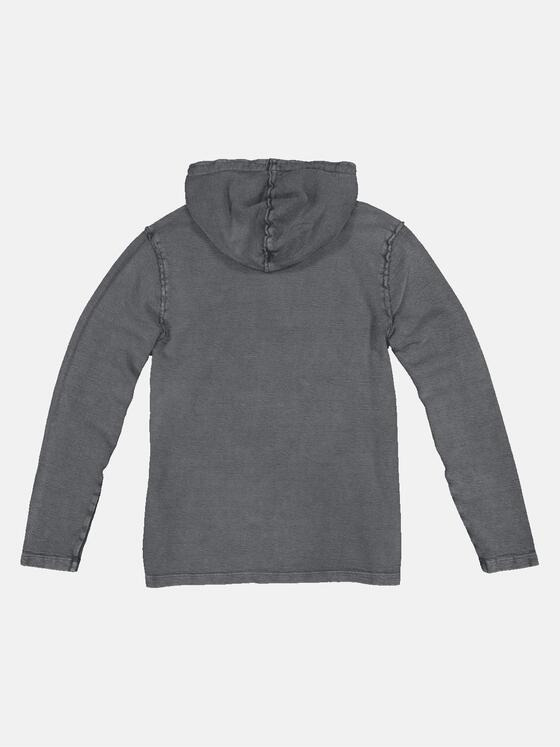 emilio adani Herren Langarm-Shirt mit Kapuze Grau 33351