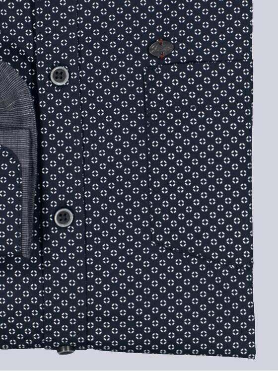 engbers Herren Langarm-Hemd gemustert Blau 36060