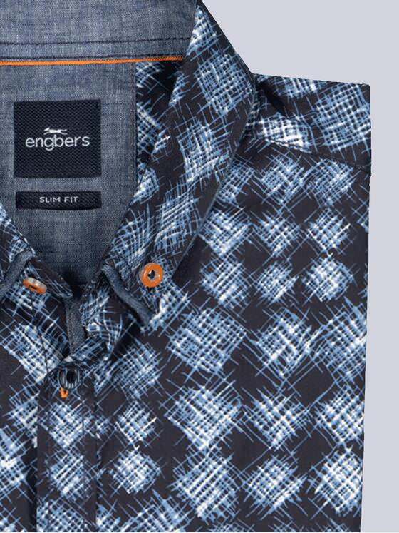 engbers Herren Kurzarm-Hemd slim fit Saphirblau 36881
