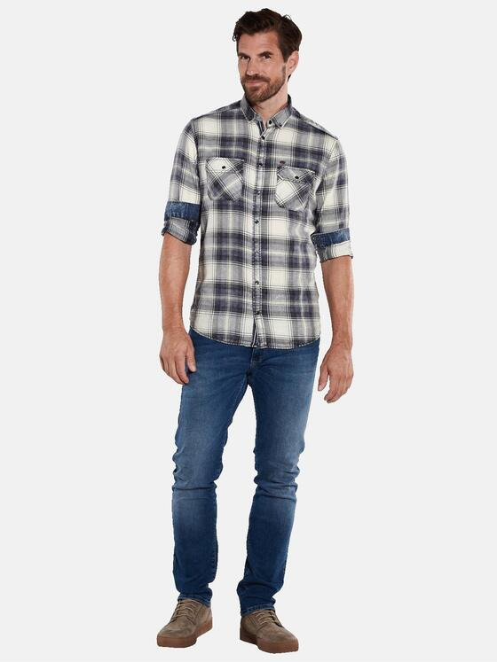 engbers Herren Langarm-Hemd kariert Blau 36052