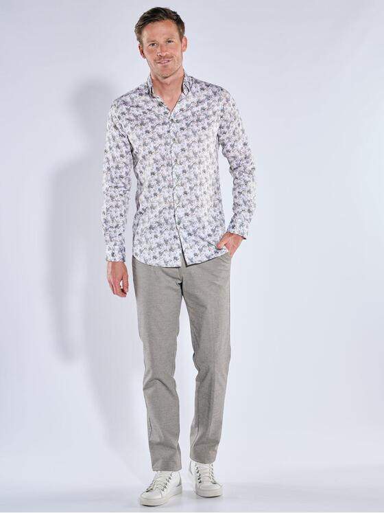 ENGBERS GERMANY Herren Langarm-Hemd mit Floralprint Reinweiss 39565
