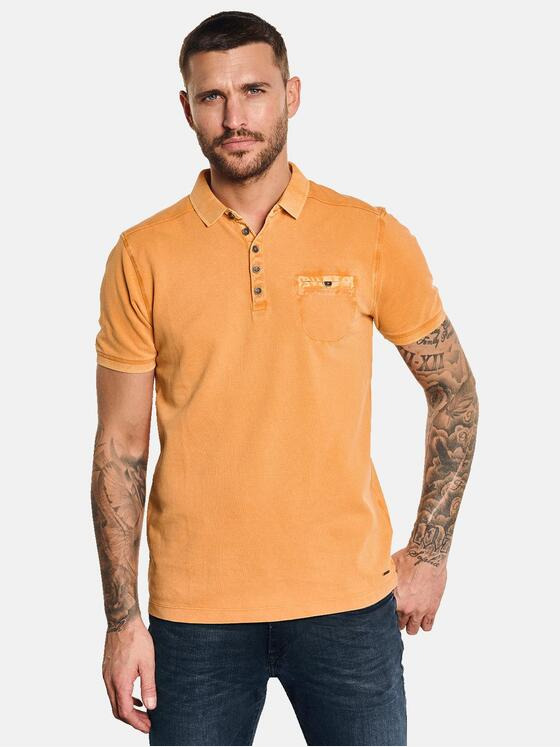 emilio adani Herren Polo-Shirt uni Orange 32768