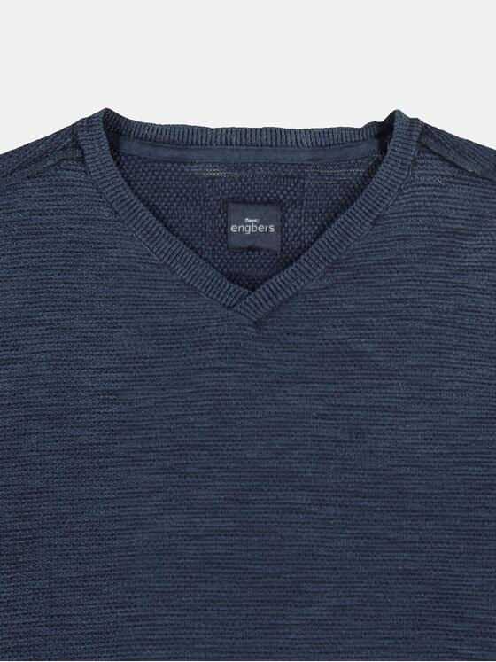 engbers Herren Pullover V-Ausschnitt Blau 24363