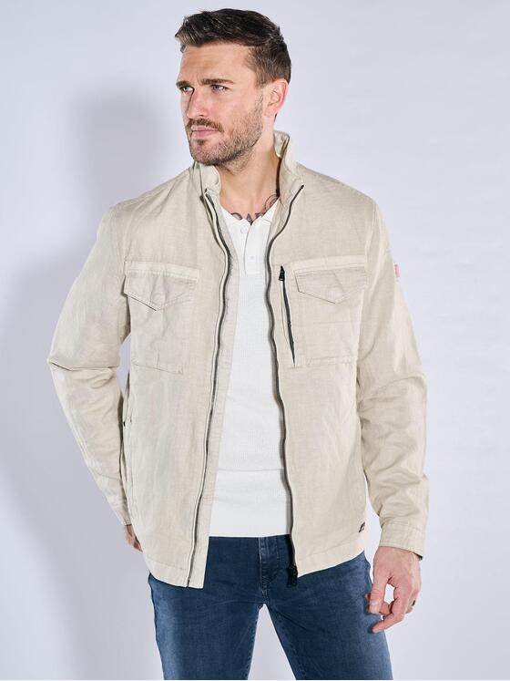 emilio adani Herren Jacke mit Leinenanteil Naturweiss 38847