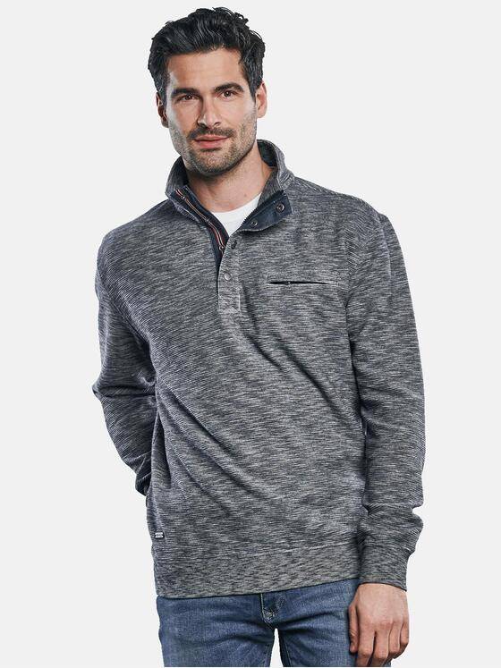 engbers Herren Sportives Sweatshirt in Strukturware Taubenblau 31167