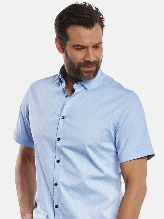 engbers Herren Kurzarm-Hemd "My Favorite" Blau 32811