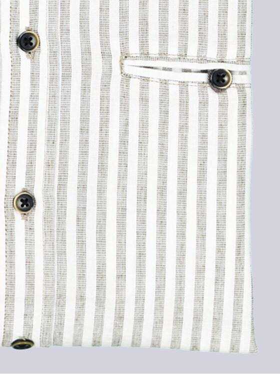 engbers Herren Langarm-Hemd gestreift Oliv 38292