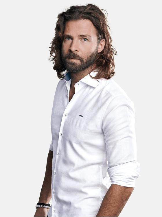 emilio adani Herren Hemd aus merzerisierte Baumwolle Weiß 29326