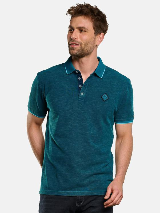 engbers Herren Polo-Shirt strukturiert Petrolblau 33073