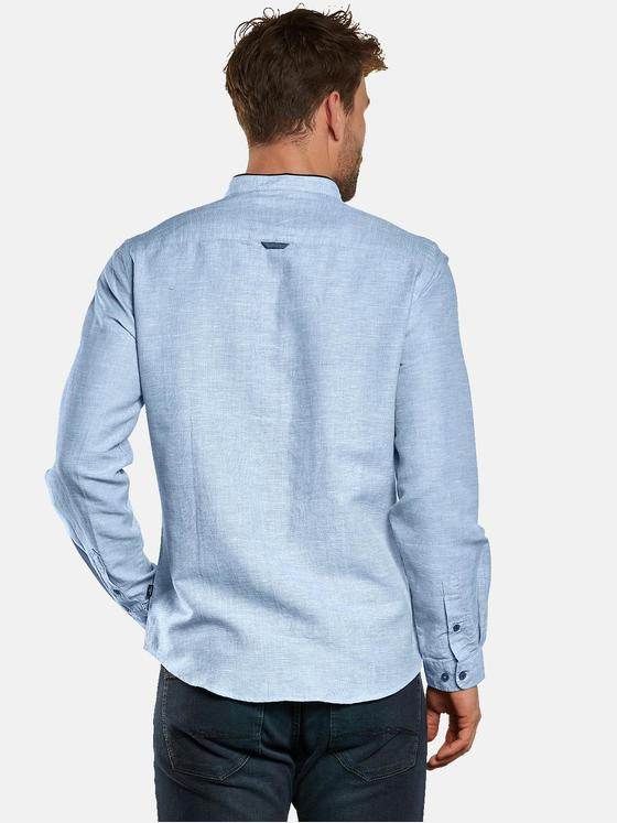 engbers Herren Langarm-Hemd mit Leinenanteil Hellblau 32995
