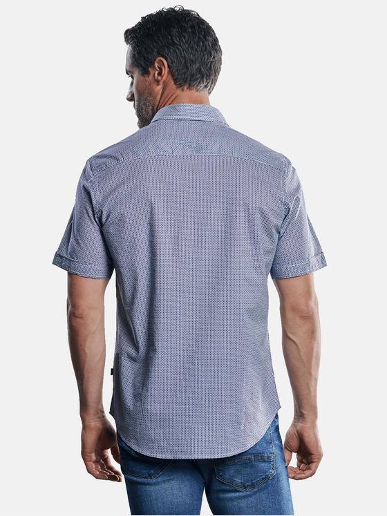 engbers Herren Kurzarmhemd mit Stretch-Anteil und dezenten Kontrastdetails Royalblau 29723