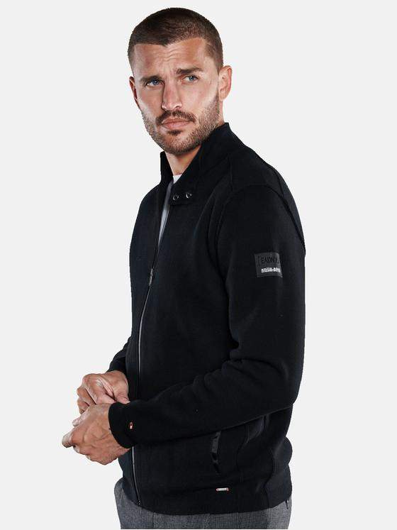 emilio adani Herren Strickjacke strukturiert Schwarz 33818