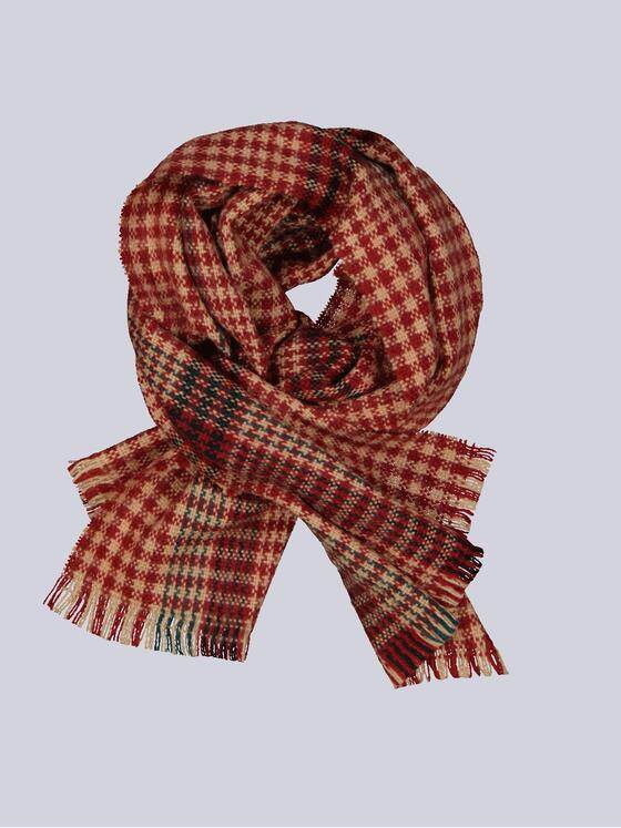 engbers Herren Schal kariert Dunkelrot 33919