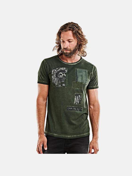 emilio adani Herren Rundhals T-Shirt Grün 26367