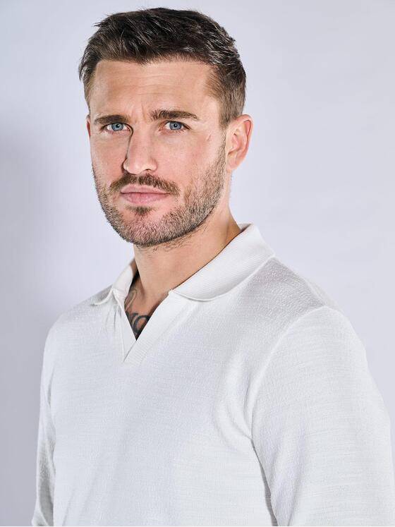 emilio adani Herren Poloshirt langarm Weiß 38445
