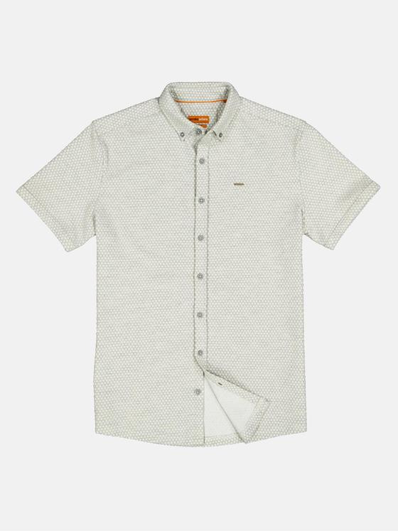 emilio adani Herren Kurzarm-Hemd slim fit Grau 35115