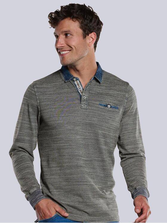 engbers Herren Langarm-Shirt Polo Grau 33396