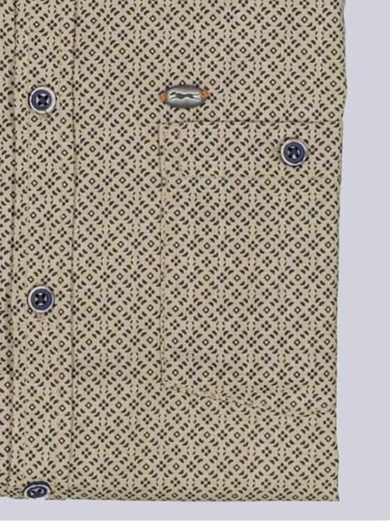 engbers Herren Kurzarm-Hemd gemustert Sand 39184