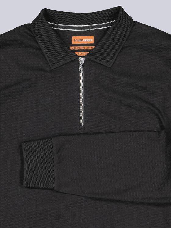 emilio adani Herren Poloshirt langarm Schwarz 39216