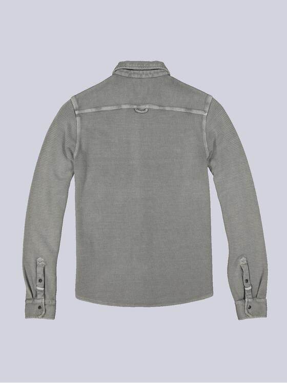 emilio adani Herren Langarm-Shirt mit Polo-Kragen Grau 35622