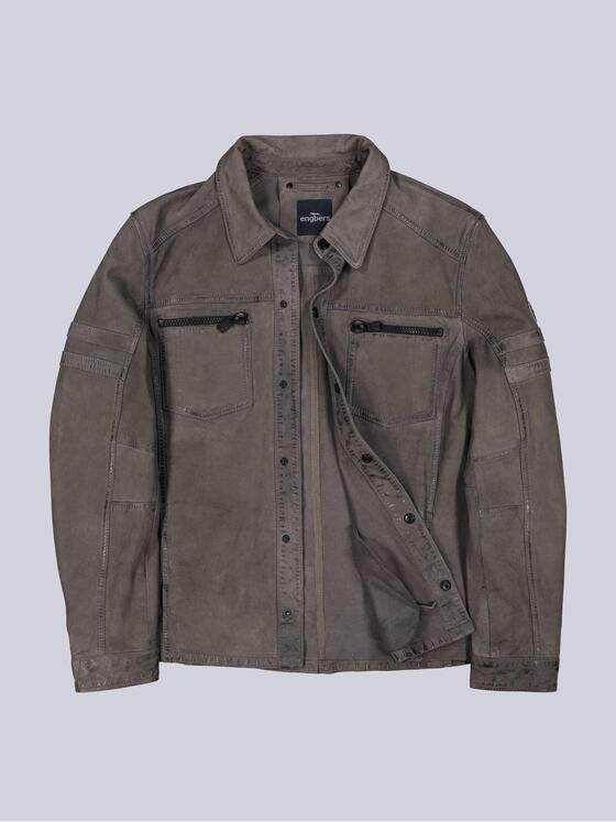 engbers Herren Lederjacke regular Grau 38407
