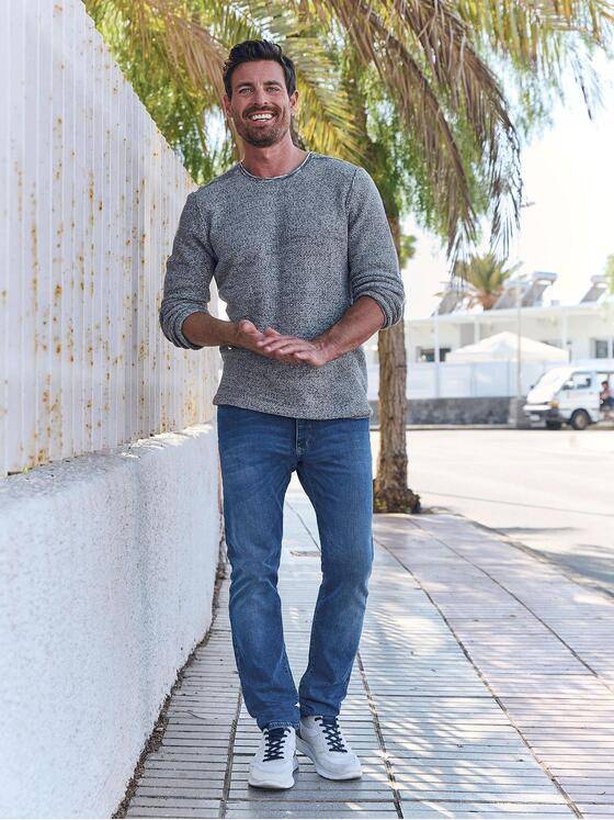 engbers Herren Pullover zweifarbig Anthrazit 33263