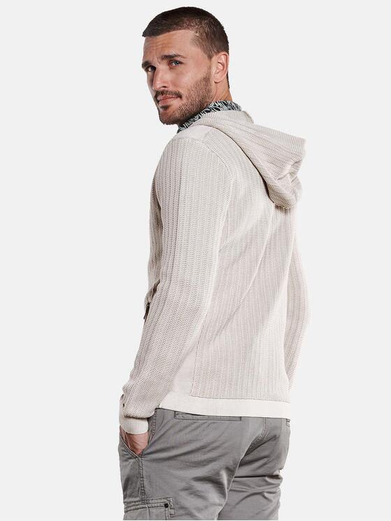 emilio adani Herren Strickjacke mit Jaquard-Muster Beige 33384