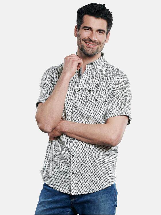 engbers Herren Stretch Hemd mit Kontrastdetails Kieselgrau 31262