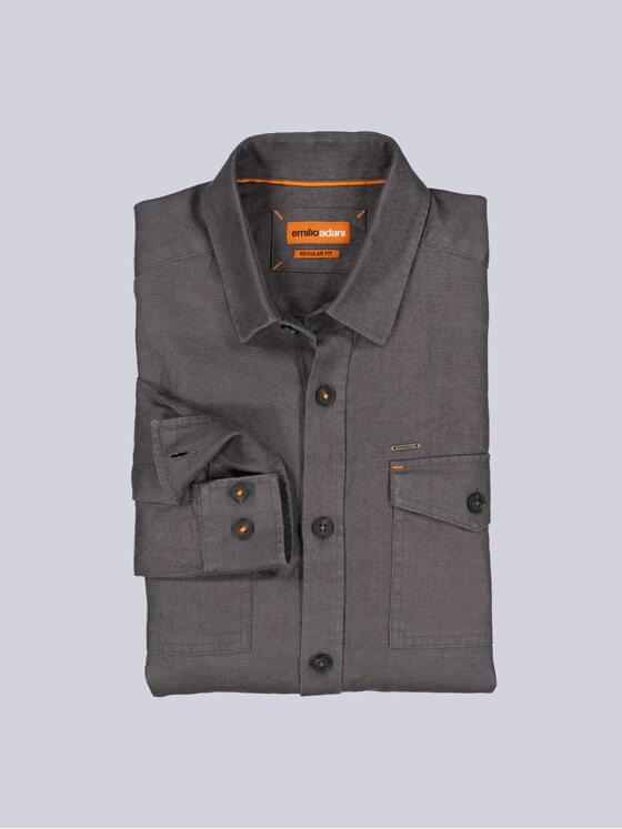 emilio adani Herren Overshirt aus Leinen Anthrazit 40678