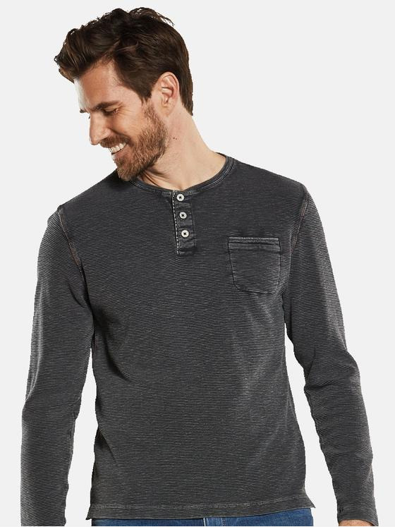 engbers Herren Langarm-Shirt strukturiert Anthrazit 34330