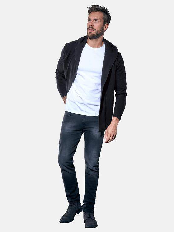 emilio adani Herren Sweatjacke mit Kapuze Schwarz 30905