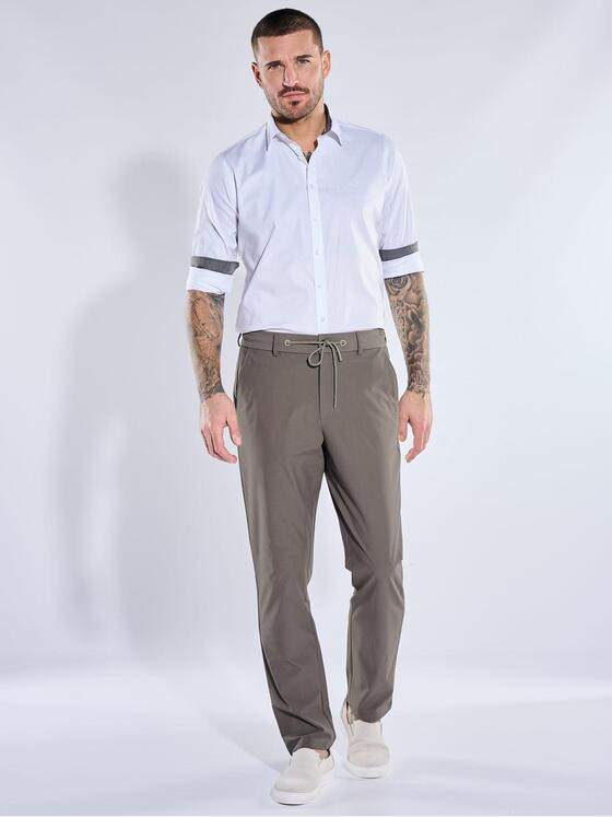 emilio adani Herren Anzughose slim fit Braunbeige 40137