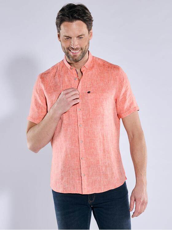 engbers Herren Kurzarm-Hemd aus Leinen Hellrot 38358