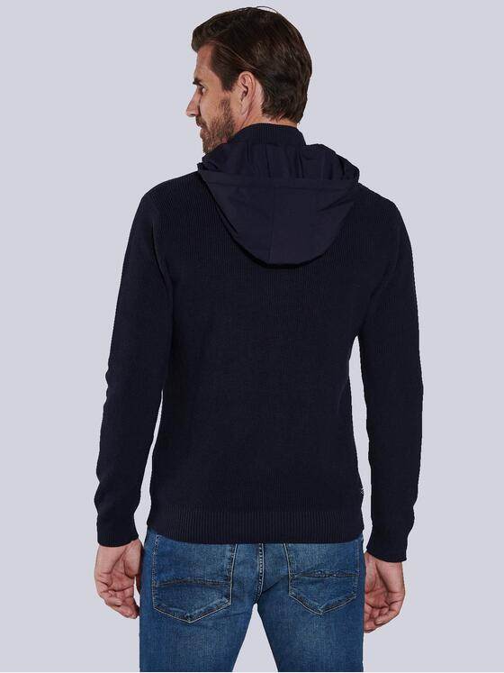 engbers Herren Strickjacke mit Kapuze Blau 36096