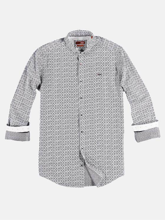 emilio adani Herren bedrucktes Hemd mit smarten Manschetten Blau 29324