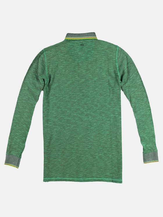 engbers Herren Poloshirt in Flammgarnoptik Cyangruen 29217