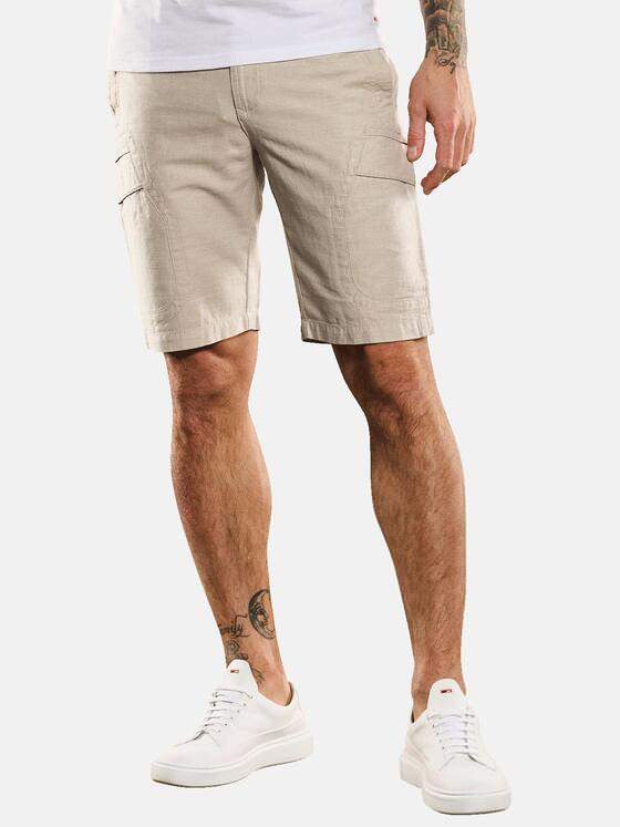 emilio adani Herren Bermuda-Cargo mit Leinen-Anteil Beige 33207