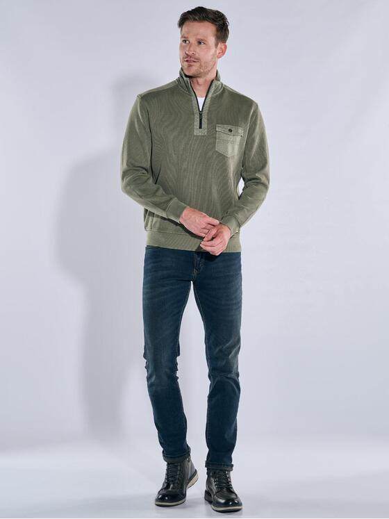 engbers Herren Sweatshirt mit Stehkragen Oliv 39694
