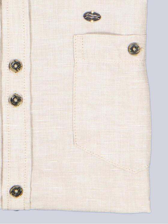 engbers Herren Kurzarm-Hemd mit Leinenanteil Beige 38380